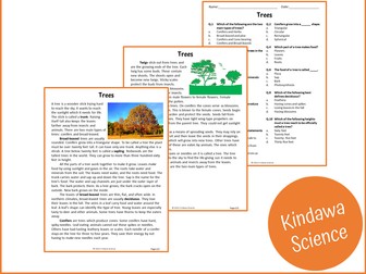 Trees Reading Comprehension Passage and Questions - PDF