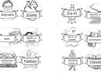 Library Corner Book Genre Labels