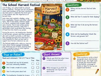 KS2 Harvest Reading Comprehension | The School Harvest Festival