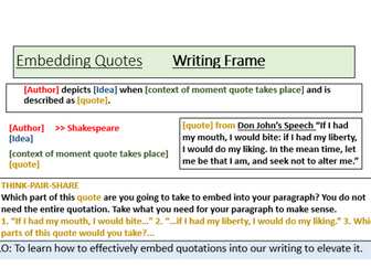 Embedding Quotations Lesson and Scaffold/Templates