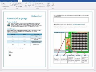 3 x Differentiated Workbooks on Little Man Computer