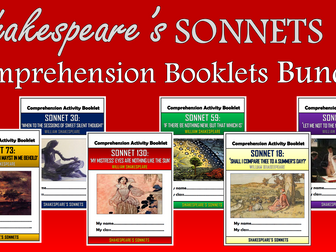 Shakespeare's Sonnets Comprehension Booklets Bundle!