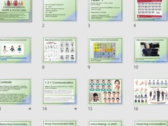 Health and Social Care Communication PowerPoint and worksheet