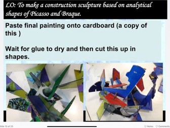 Cubism Art, No 5:making a 3D construction sculpture  of analytical Cubism style.