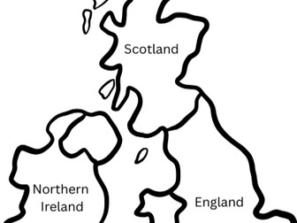Map of United Kingdom, differentiated sheets and food imagine sheet included