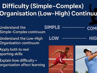 A-Level PE – Skill Acquisition: Lesson 4 Difficulty & Organisation Continuums