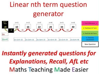 nth term Question Generator Tool