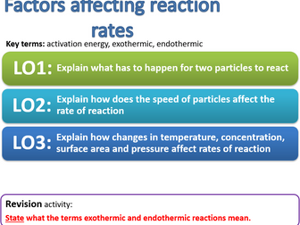 CC14b Factors affecting reaction rates - activation energy, exothermic, endothermic reactions