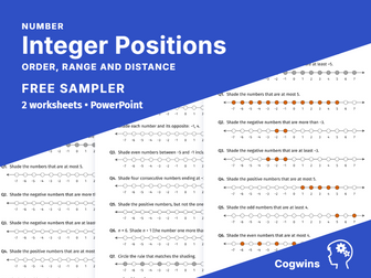 Integer Positions: Order, Range and Distance | Free Sampler