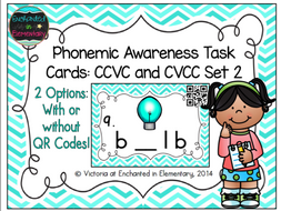 Phonemic Awareness Task Cards: CCVC and CVCC Set 2