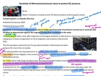 Annotated A Level English Lang extracts P1