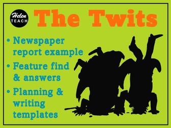 The Twits Newspaper Report Example, Feature Sheets, Answers, Template and Planning