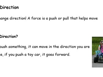 Forces and Changing Direction Science Reading