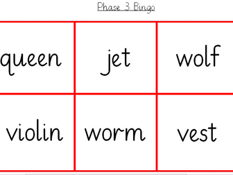 Phonics bingo set phase 3 (set6&7)