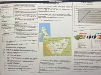 Urbanisation HIC Knowledge Organiser