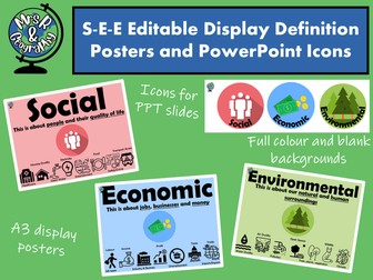 SEE Display Posters - Social Economic Environmental - Editable