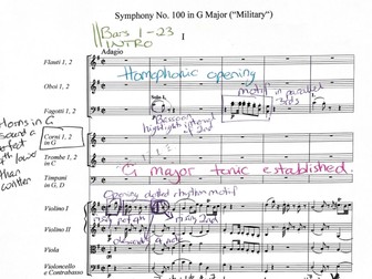 Haydn Symphony 100 Military ANNOTATED SCORE