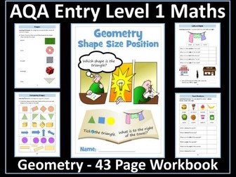 AQA Entry Level 1 Maths - Shape, Size, Position, Direction - Workbook