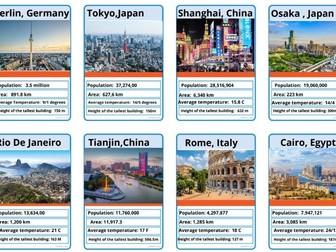 Urban Cities Top Trumps - Use Skimming and Scanning reading skills to identify the key information