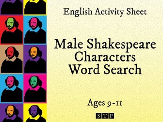 Shakespeare Word Search Male Characters