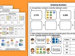 Maths homework ordering numbers