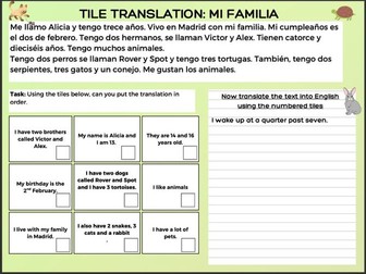 Mi familia Tile Translation