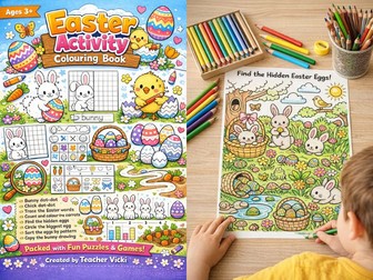 Easter Activity Printable Colouring Worksheets, Matching Game & Tic-Tac-Toe for Kids