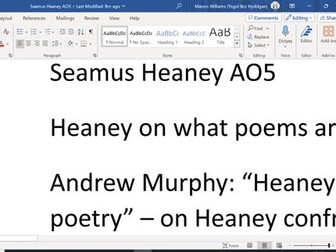 Seamus Heaney Field Work Critical Quotes
