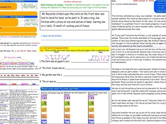 Friend or Foe by Michael Morpurgo- setting description of the kitchen, farm and school