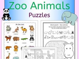 Zoo animals puzzles pack for a zoo topic or EFL ESL EAL