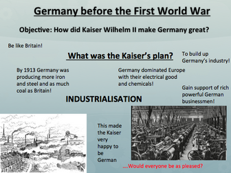 The Kaiser and Industrialisation of Germany + Reaction to Socialism GCSE AQA GCSE *WHOLE LESSON*