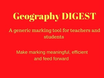 Geography Marking Tool - Make Marking meaningful and QUICK!