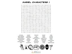 Marvel characters wordsearch *FREE* | Teaching Resources