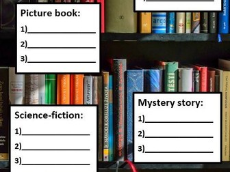 Year 3 and 4 Reading Genre Record Sheet