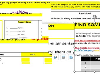GCSE 2024 - Module 1- Lesson for unit 4 (el fin de semana pasado)