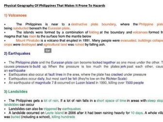 A Level Geography - Disaster Hotspot Case Study - Philippines