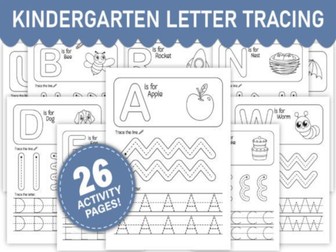 Kindergarten Letter Tracing A-Z Workbook