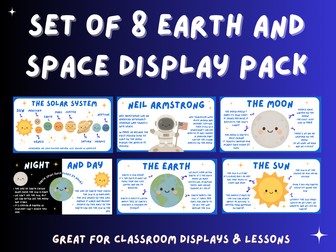 KS2 Earth and Space Poster Display Pack | Solar System, Moon, Day and Night, Vocabulary