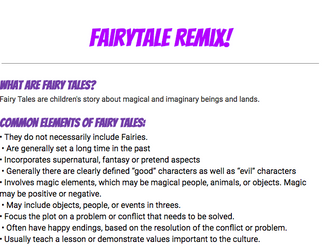 Fairytale Remix/Digital Storytelling Assessment for Key Stage 3 English Students!