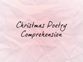 Christmas Poetry Comprehension