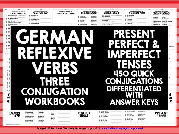 GERMAN REFLEXIVE VERBS CONJUGATION PRACTICE By LivelyLearning ...