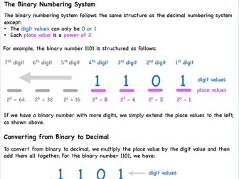 Binary to Decimal Conversion Worksheet