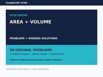 GCSE Area Volume Problems Worked Solutions