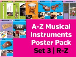 A-Z Musical Instruments Poster Pack Set 3: R-Z