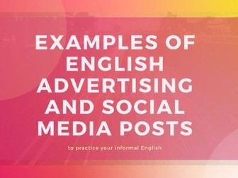 ESL Lesson on advertising and social media