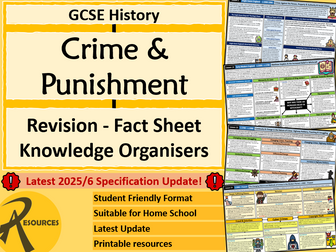 Crime & Punishment - Knowledge Organiser - Revision - Fact Sheet - GCSE History Edexcel