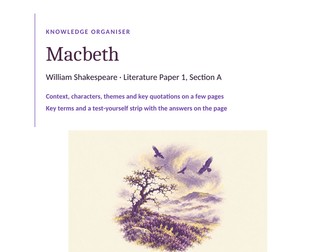 Macbeth knowledge organiser: context, characters, themes and key quotations
