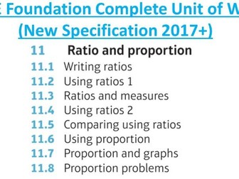 GCSE Foundation (Unit 11): Ratio and Proportion