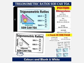 Right Triangle Trigonometry | SOH CAH TOA Posters & Cards