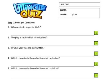 'An Inspector Calls' Ultimate Quizzes